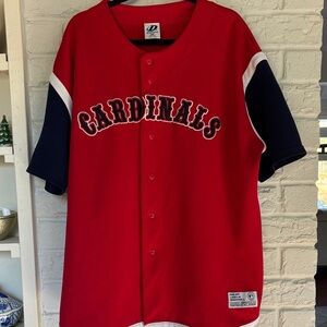 Vintage 90’s Cardinals Baseball Button Up Short Sleeved Jersey Size 2XL